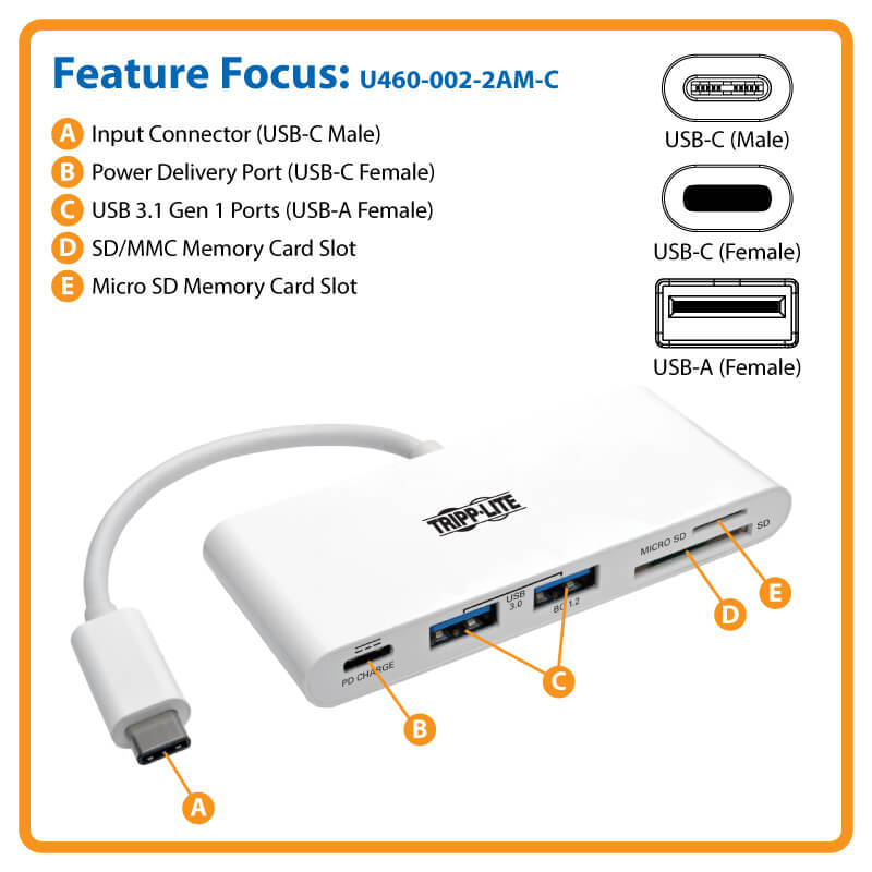 VIMVIP 3 in 1 Type C USB 3.0 5 Gbps TF SD Card Reader Type-C with USB 3.0 Port/TF/SD Smart Adapter for MacBook Letv Phone XiaoMi and Other Smartphones 