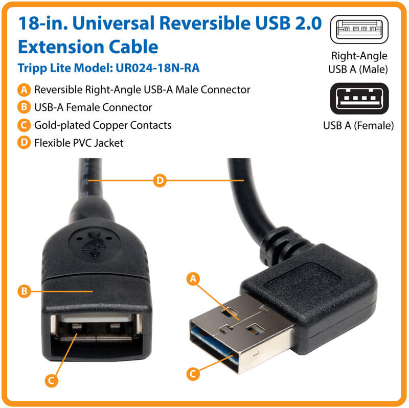 Cable Length: Other Cables USB 2.0 A Male to A Female 360 Degree Rotation Angle Extension Adapter convertor #DY197 