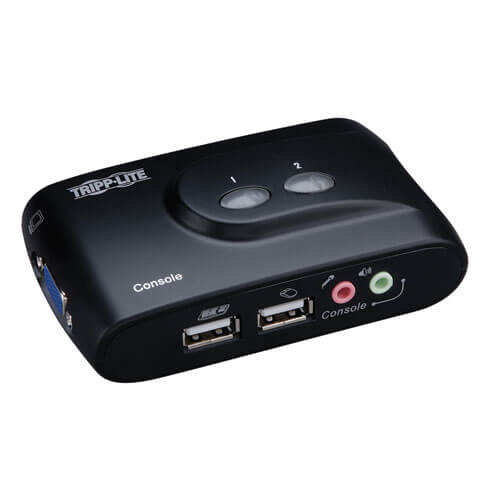 2-Port Compact USB KVM Switch, Audio and Cable | Tripp Lite