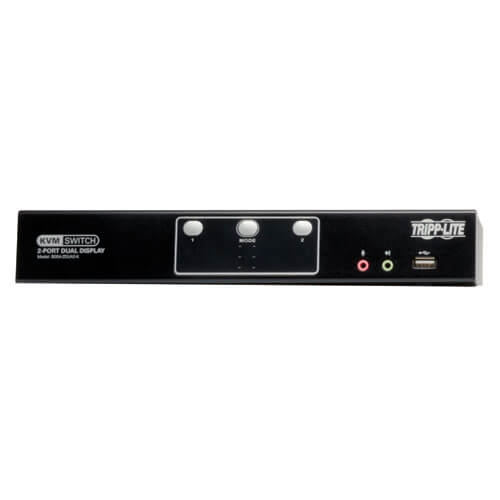 2 Port Dual Monitor DVI KVM Switch TAA GSA with Audio and USB 2.0 