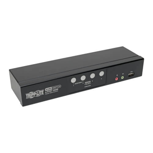 4 Port HDMI USB KVM Switch with Audio Video and USB Peripheral 