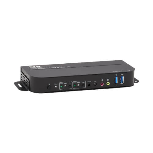  DP KVM Switch Dual Monitors with Voice Control, 2 Computers 2  Monitors USB 3.0 KVM Displayport Switcher Supports 4K@60Hz for 2 Computers  Share Keyboard, Mouse and Monitor : Electronics