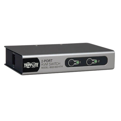 Tripp Lite Switch KVM USB Compatto A 2 Porte Con Audio E Cavi Integrati - B004-VUA2-K-R, Garanzia 1 Anno