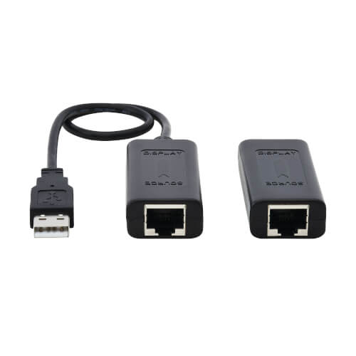 1-Port USB over Cat5/Cat6 Extender Kit - USB 2.0, PoC, Up to 164 