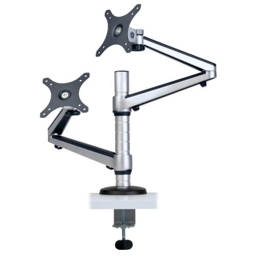Dual Full Motion Flex Arm Desk Clamp, Flexible Arm Mount