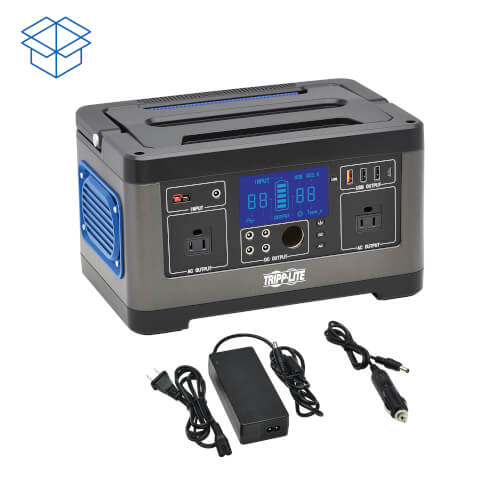 Portable Power Station, 500W, Lithium-Ion, AC, DC Outlets, USB Charging