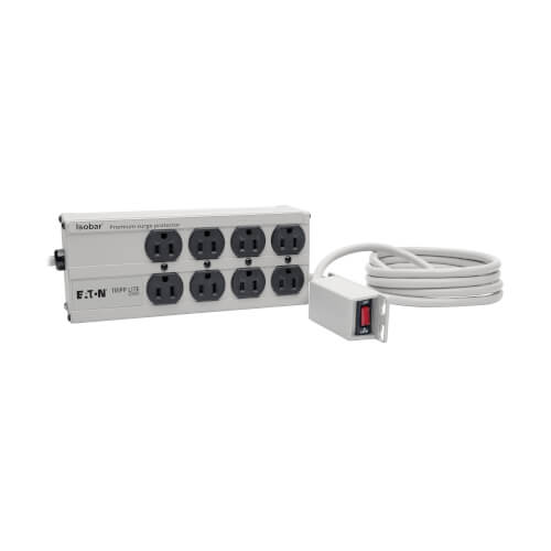 Isobar Surge Protector, 8 Outlet, 3840 Joules, Metal