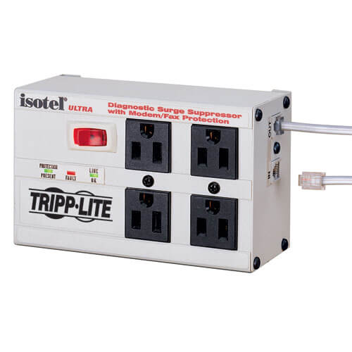 Isobar Surge Protector, 4 Outlet, 3300 Joules, Metal | Tripp Lite