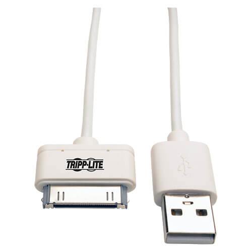 USB Sync Charge Cable with Apple 30 Pin Dock Connector 3 (M110-003-WH) | Eaton Tripp Lite