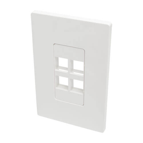 Quest NFP-1048 Keystone Wall Plate 4 Port White 