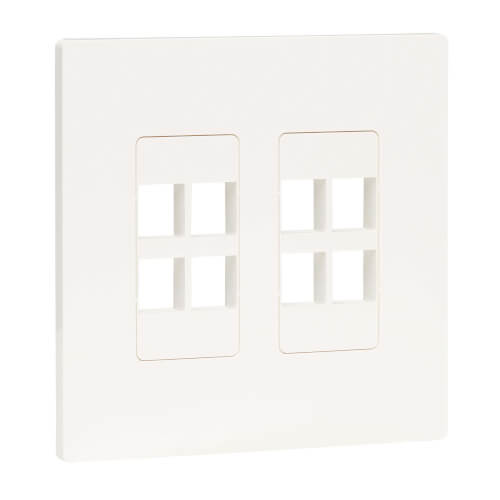 Sewell Wall Plate with 6 Keystone Ports Beige 2-Gang 