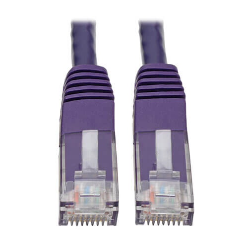 QVS CC715-25PR 25 ft CAT6 Gigabit Flexible Molded Purple Patch Cord 