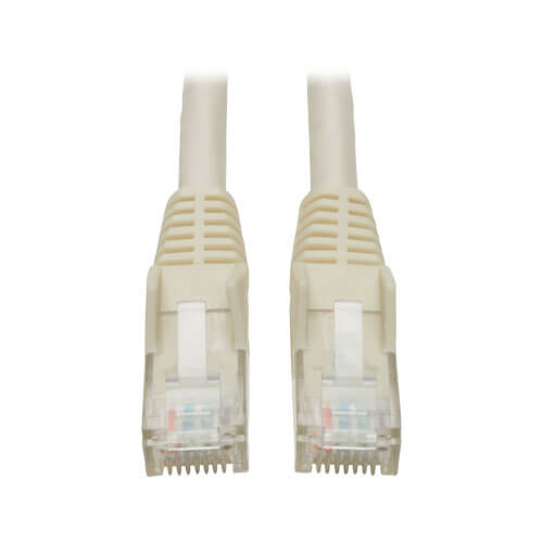 Safe-IT N261AB-S01-WH Snagless Slim Flat White Cat6a UTP Ethernet Cable Tripp Lite 10G-Certified Antibacterial 1 ft. RJ45 M/M 