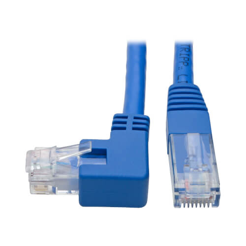 Cat6 Gigabit Ethernet Cable - Left-Angle RJ45 M/M, Molded UTP, 1 