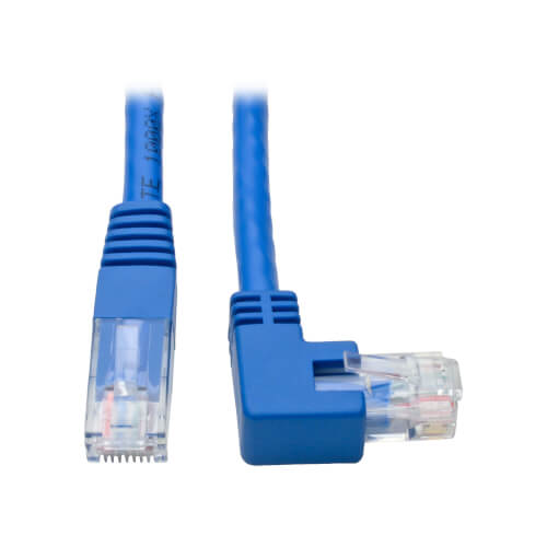 Cat6 Gigabit Ethernet Cable - Right-Angle RJ45 M/M, Molded UTP, 1 ft.