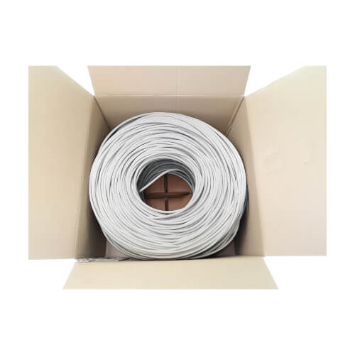 Cat6a 10G Bulk Solid-Core PVC CMR Cable, White, 1000-ft | Eaton