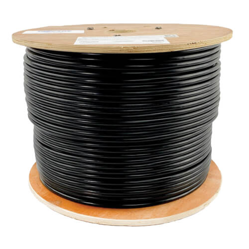 Bulk Bare Copper 1000ft Cat6 Plenum CMP 550Mhz UTP Ethernet LAN Cable LSZH Black 