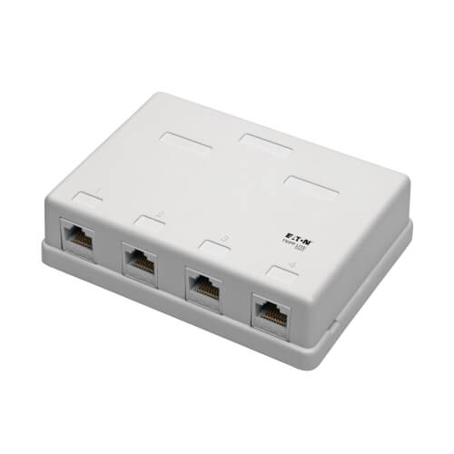 thumbnail image 2 of 4 Port Cat6/5E RJ45 Surface Mount Box – Keystone Jack Compatible, Wall Mount 2 of 4