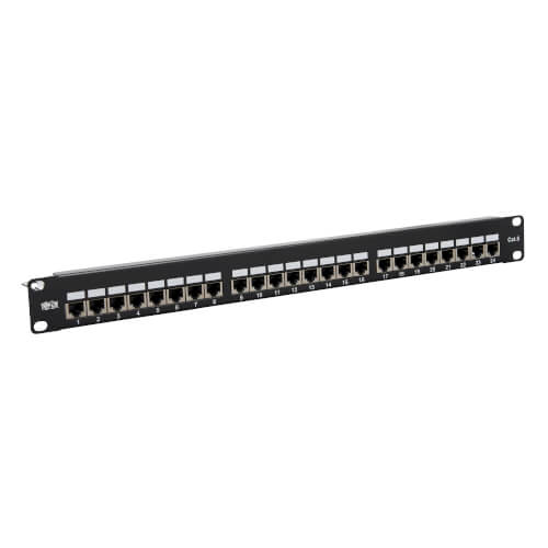 Cat5e Cat6 24-Port Patch Panel, Shielded, RJ45, Rack-Mount