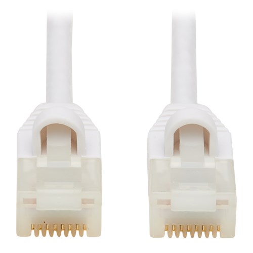 RJ45 M/M Antibacterial Cat6a Tripp Lite 15 ft. 10G-Certified Safe-IT Snagless Flat Slim N261AB-S15-WH UTP Ethernet Cable, White 