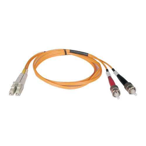 Multimode Duplex 50/125 LC/ST Fiber Optic Cable 1 Meter LSZH 