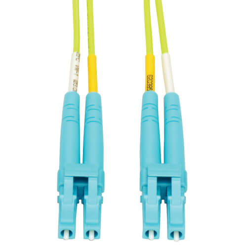 Cables.com 10-Pack 2 Meter LC-LC OM3 10GB Aqua Duplex Multimode Fiber Patch Cable