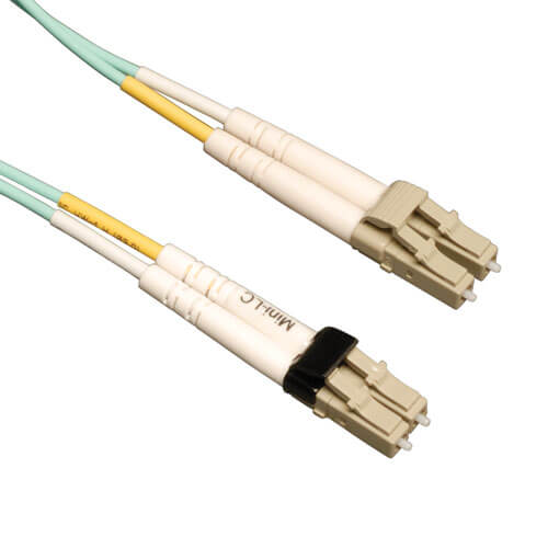 7IN 0.2 Meter Aqua 50/125 10Gb OM3 Multimode Duplex Fiber Optic Cable - LC to LC