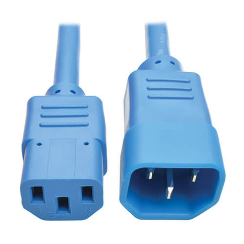 IEC-320-C14 to IEC-320-C13 with Blue Plugs 4-ft. P004-004-BL Tripp Lite Standard Computer Power Extension Cord 10A 18AWG 