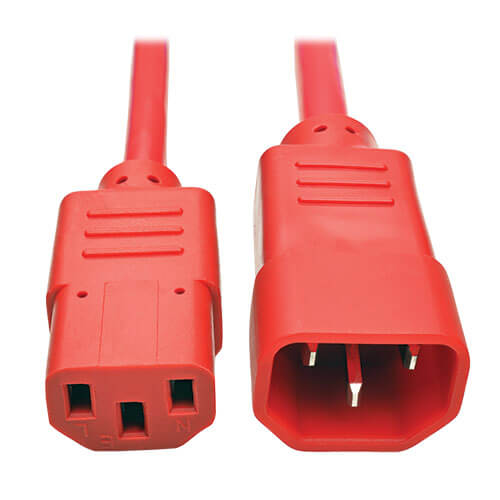 Adelaide brug Susteen C14 to C13 Computer Power Cord, 3 ft, Red | Eaton