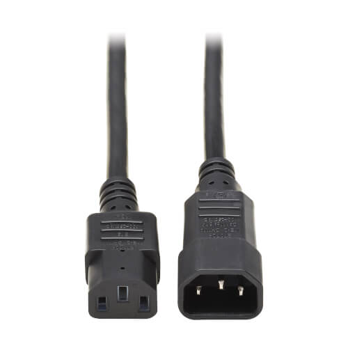 6Ft Power Extension Cord C13 to C14 Black/SJT 16/3 20 Pack GOWOS 
