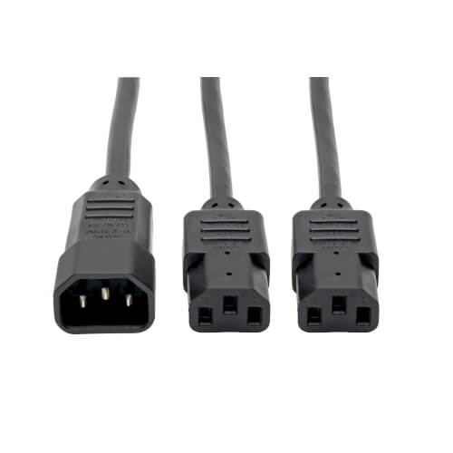 Calvas IEC Male/Female Power Splitter Y Cable 5pcs, C14 Male to 2 X C13 Female Splitter Power Cord 