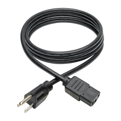 Tripp Lite 3ft Computer Power Cord Cable 5-15P to C13 10A 18AWG 3' 