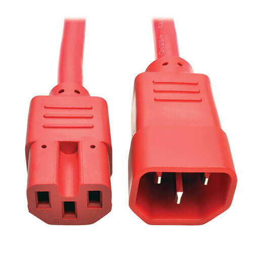 C14 C15 Cable, Heavy Duty, ft, Red | Eaton