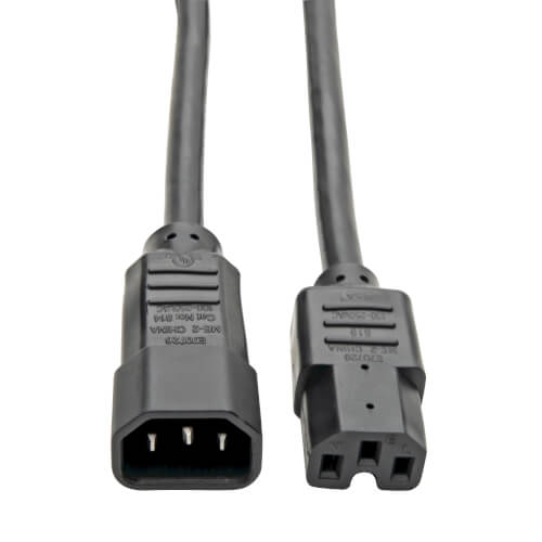 RS Pro IEC C14 Plug To IEC C15 Socket Power Cord, 1m, 1230951