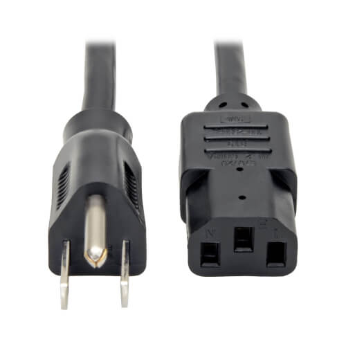 C13/5-15P 14AWG Power Cord Cable w/3 Conductor PC Power Connector Socket Black 25 Feet 2 Pack MarginMart Inc MM682327 
