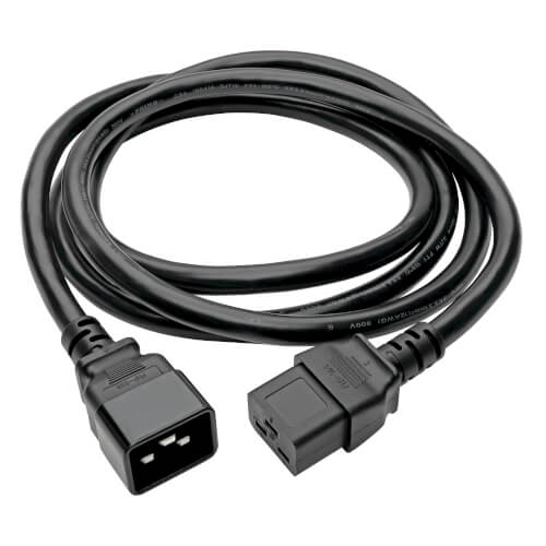 GOWOS 15Ft Power Cord C19 to C20 Black/SJT 14/3 