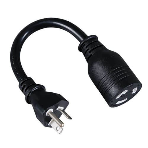 6-20P 250V Plug To 5-15R Standard 125V Wall Plugin Receptacle Power Cord Adapter