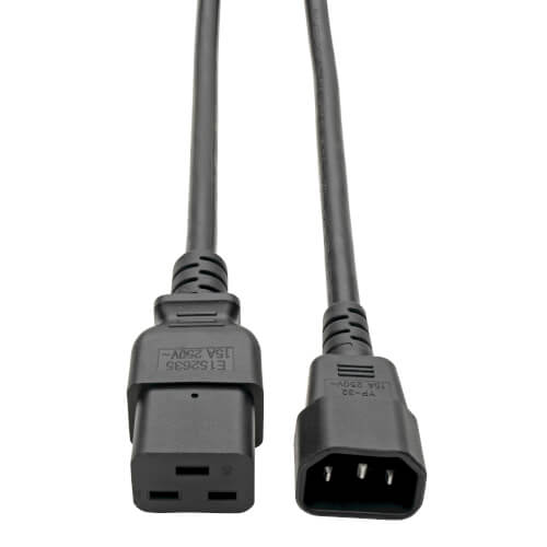 GOWOS 10Ft Power Cord 5-15 to C19 Black/SJT 14/3 