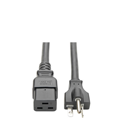 Cable Leader 12 AWG 20A 250V Heavy-Duty Power Cord NEMA L6-20P to IEC 320 C19 UL Listed 1 Pack 8 Foot