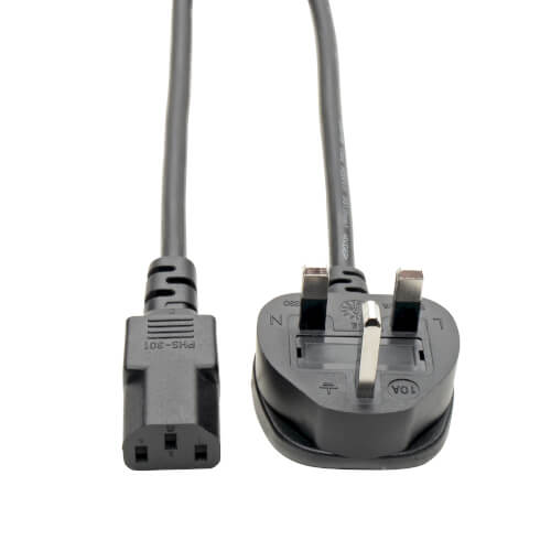 BS1363 to C13, UK Computer Power Cord, 6-ft