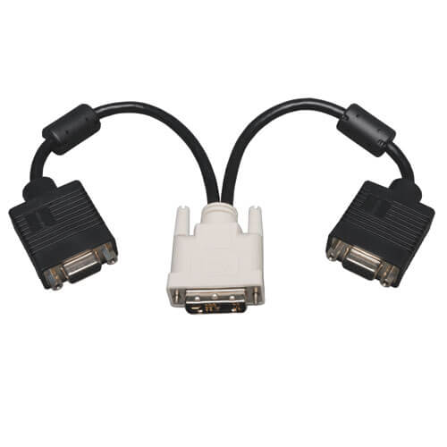 Stien Niende Sløset DVI to VGA Y Splitter Adapter Cable (DVI-I-M to 2x HD15-F), 1 ft. | Eaton