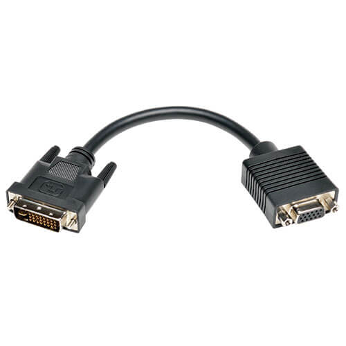 YIWENTEC Active DVI-D Dual Link 24+1 Male to VGA VGA Female M/F Video with Flat Cable Adapter Converter black
