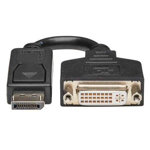 P134-000 Tripp Lite DisplayPort to DVI Adapter Cable DP2DVI Video Converter for DP-M to DVI-I-F 6in 