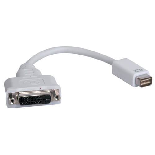 Video Adapter Cable Cord for Apple iMac Macbooks Powerbook G4 Mini Female 20cm - White to Standard DVI-I Fosmon Mini DVI Male 