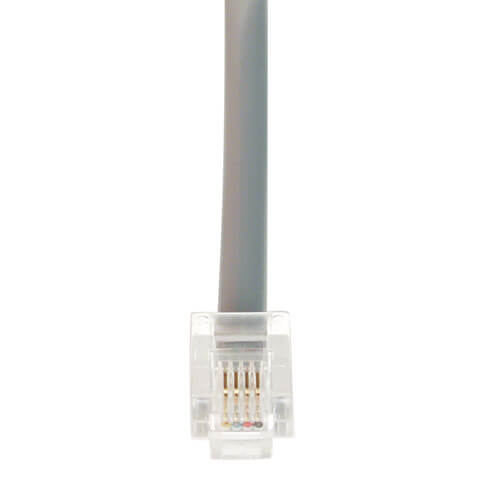 Fax Modem Flat Silver Patch Cable RJ11 Male 7 ft (P410-007-SR)