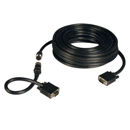 C2G 40092 VGA Cable VGA M/M Monitor/Projector Cable with Rounded Low Profile Connectors Plenum CMP-Rated 25 Feet, 7.62 Meters Black 