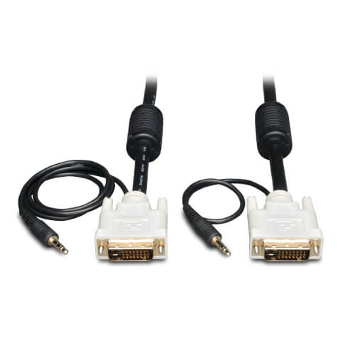 Dvi Dual Link Cable Audio Digital Tmds Monitor Cable Dvi D 3 5mm Male 10 Ft P560 010 A Tripp Lite