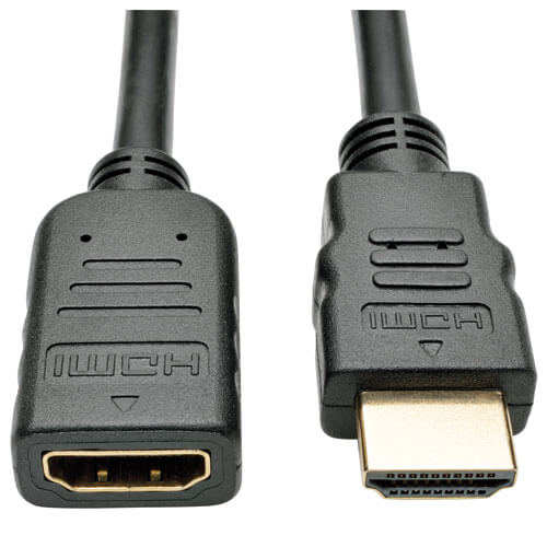 rhinocables Gold HDMI v1.4 High Speed with Ethernet Extension Extender Lead Male to Female Black or White various lengths 2m, Black