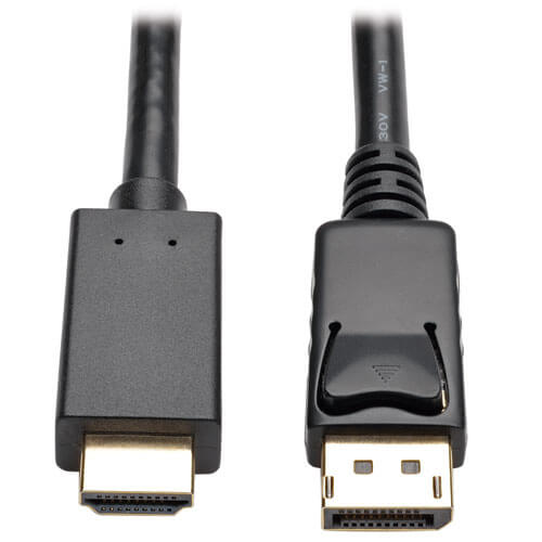Displayport 1 2 To Hdmi Adapter Cable Latches Uhd 3 Ft Tripp Lite