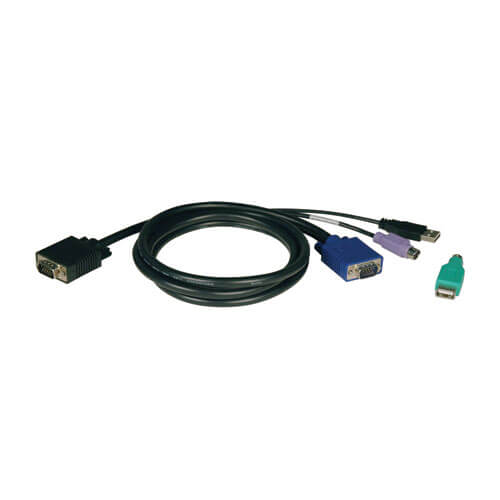 10 Feet TRENDnet PS2 VGA Combo KVM Male to Male Cable TK-C10 Keyboard & Mouse: PS/2 type 6-pin mini Din Monitor: 15-pin HDDB type Connect with TRENDnet KVM Switches 